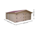 Habrita Garage bois Marron Bois massif 38.4m²