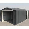 Garage en métal anthracite 19,95m² grande hauteur H.2,60m DURAMAX