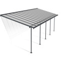 Toit de terrasse 295x971cm en aluminium gris et polycarbonate 6mm SIERRA - Canopia by Palram