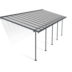 Toit de terrasse 295x971cm en aluminium gris et polycarbonate 6mm SIERRA - Canopia by Palram