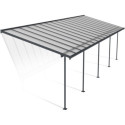 Toit de terrasse 295x971cm en aluminium gris et polycarbonate 6mm SIERRA - Canopia by Palram