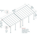 Toit de terrasse 295x971cm en aluminium gris et polycarbonate 6mm SIERRA - Canopia by Palram