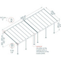 Toit de terrasse 295x971cm en aluminium gris et polycarbonate 6mm SIERRA - Canopia by Palram