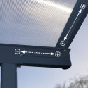 Toit de terrasse 295x971cm en aluminium gris et polycarbonate 6mm SIERRA - Canopia by Palram