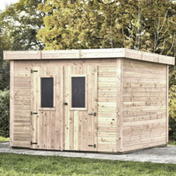 Habrita Abris de jardin en bois Marron Bois massif 8.1m²