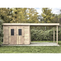 Habrita Abris de jardin en bois Marron Bois massif 18.8m²