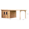 Habrita Abris de jardin en bois Marron Bois massif 18.8m²