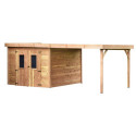 Habrita Abris de jardin en bois Marron Bois massif 18.8m²