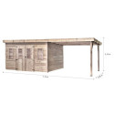 Habrita Abris de jardin en bois Marron Bois massif 21.8m²