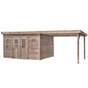 Habrita Abris de jardin en bois Marron Bois massif 21.8m²