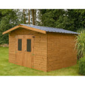 Habrita Abris de jardin en bois Marron Bois massif 7.8m²