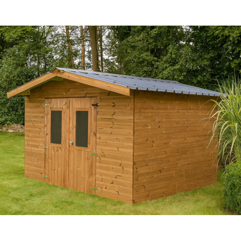 Habrita Abris de jardin en bois Marron Bois massif 7.8m²