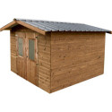 Habrita Abris de jardin en bois Marron Bois massif 7.8m²