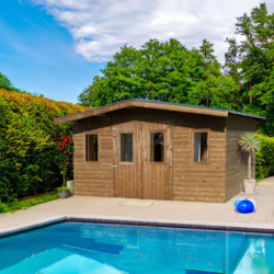 Habrita Abris de jardin en bois Marron Bois massif 10.64m²