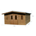 Habrita Abris de jardin en bois Marron Bois massif 10.64m²