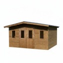 Habrita Abris de jardin en bois Marron Bois massif 10.64m²