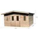 Habrita Abris de jardin en bois Marron Bois massif 14.44m²