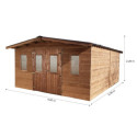 Habrita Abris de jardin en bois Marron Bois massif 18.24m²