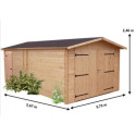 Habrita Garage bois Marron Bois massif 18.90m²