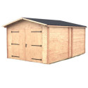 Habrita Garage bois Marron Bois massif 18.90m²