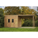Habrita Abris de jardin en bois Marron Bois massif 18.1m²