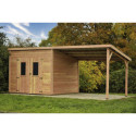 Habrita Abris de jardin en bois Marron Bois massif 18.1m²