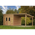 Habrita Abris de jardin en bois Marron Bois massif 18.1m²