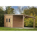 Habrita Abris de jardin en bois Marron Bois massif 18.1m²