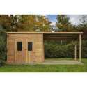 Habrita Abris de jardin en bois Marron Bois massif 18.1m²