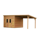 Habrita Abris de jardin en bois Marron Bois massif 18.1m²