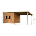 Habrita Abris de jardin en bois Marron Bois massif 18.1m²