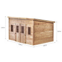 Habrita Abris de jardin en bois Marron Bois massif 10.64m²