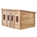 Habrita Abris de jardin en bois Marron Bois massif 10.64m²