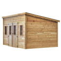 Habrita Abris de jardin en bois Marron Bois massif 10.64m²