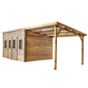 Habrita Abris de jardin en bois Marron Bois massif 21m²