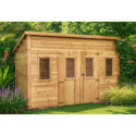 Habrita Abris de jardin en bois Marron Bois massif 14.44m²