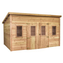 Habrita Abris de jardin en bois Marron Bois massif 14.44m²