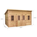 Habrita Abris de jardin en bois Marron Bois massif 14.44m²
