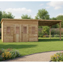 Habrita Abris de jardin en bois Marron Bois massif 28m²