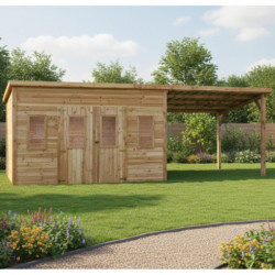 Habrita Abris de jardin en bois Marron Bois massif 28m²