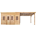 Habrita Abris de jardin en bois Marron Bois massif 28m²