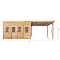 Habrita Abris de jardin en bois Marron Bois massif 28m²