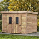 Habrita Abris de jardin en bois Marron Bois massif 7.8m²