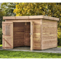 Habrita Abris de jardin en bois Marron Bois massif 7.8m²