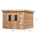 Habrita Abris de jardin en bois Marron Bois massif 7.8m²