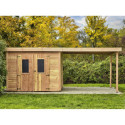 Habrita Abris de jardin en bois Marron Bois massif 18.5m²