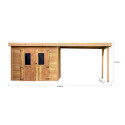 Habrita Abris de jardin en bois Marron Bois massif 18.5m²