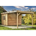 Habrita Abris de jardin en bois Marron Bois massif 18.5m²
