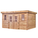 Habrita Abris de jardin en bois Marron Bois massif 10.64m²