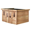 Habrita Abris de jardin en bois Marron Bois massif 10.64m²
